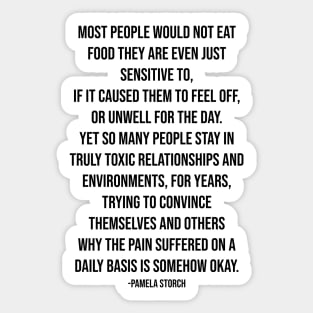 Food Sensitive to Toxic People Quote Sticker